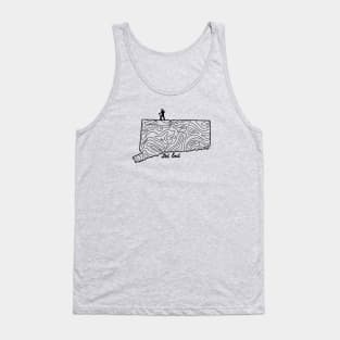 Get Lost Hiking Topographic Art Hike Connecticut State Map Tank Top